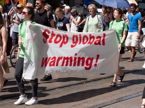 Demotransparent "Stop global warming!"